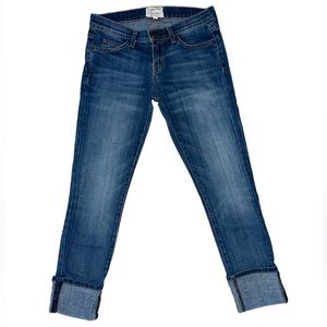CURRENT/ELLIOTT The Cuffed Skinny Medium Wash Cropped Jeans Size 26
